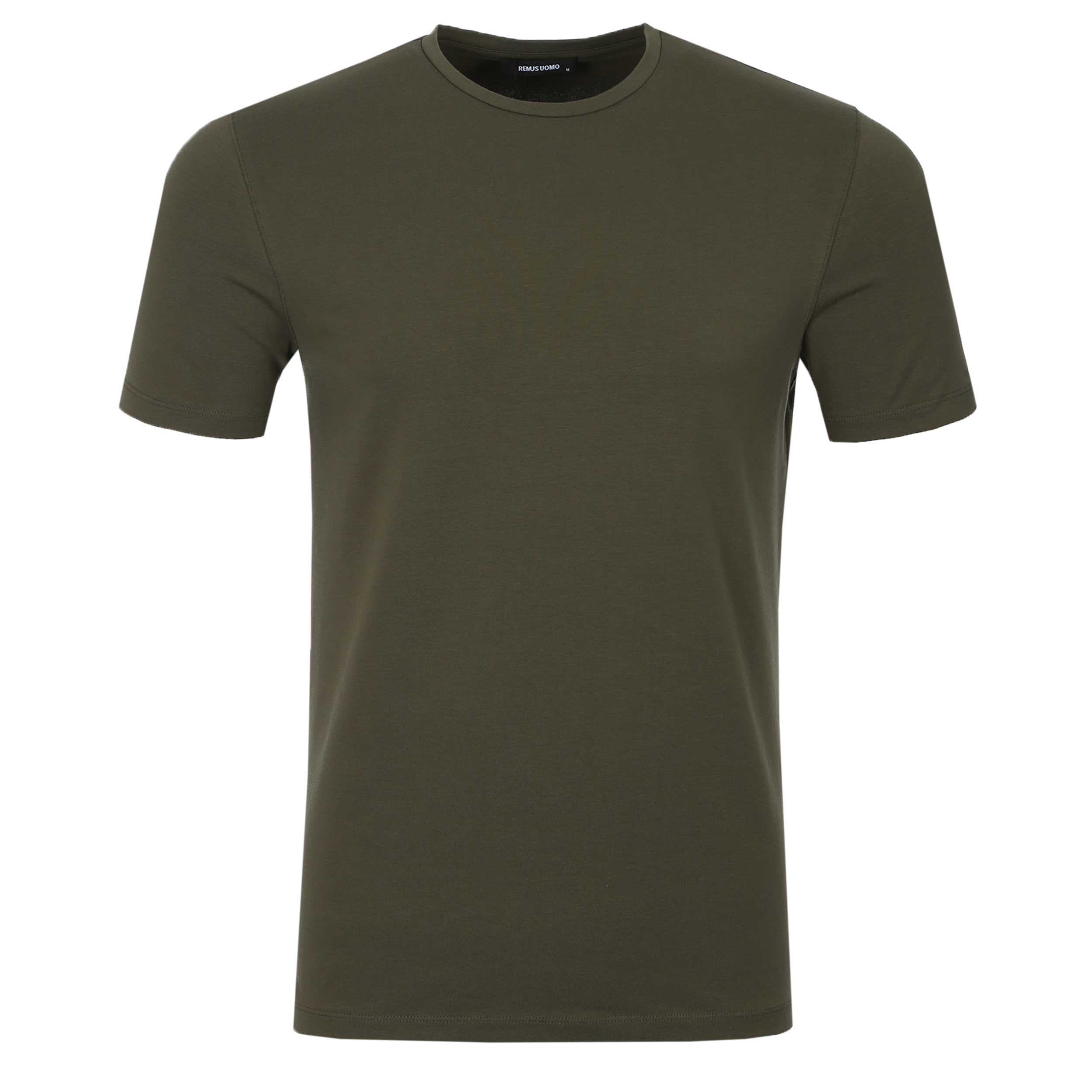 Remus Uomo Basic Crew Neck T-Shirt in Khaki