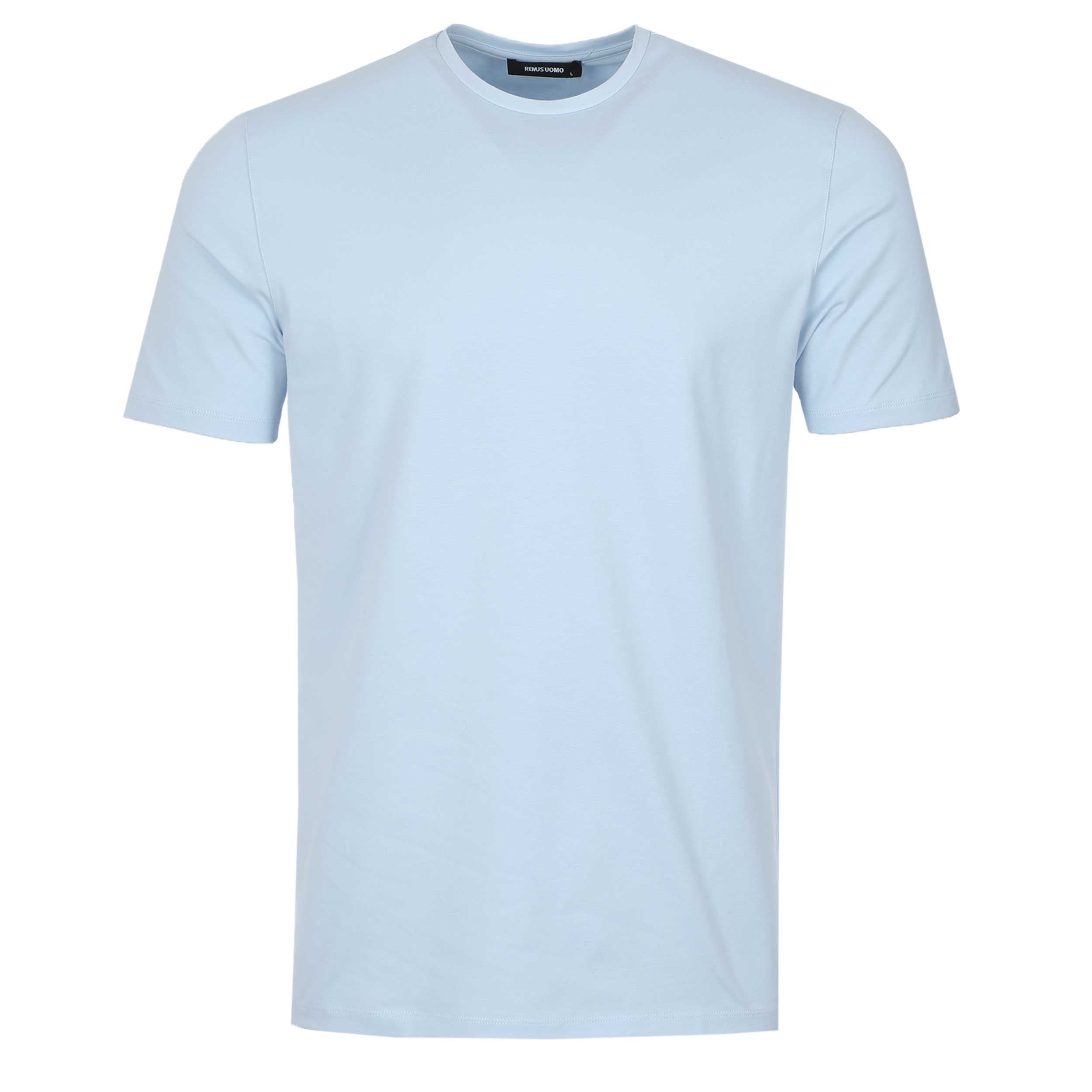 Remus Uomo Basic Crew Neck T-Shirt in Light Sky Blue