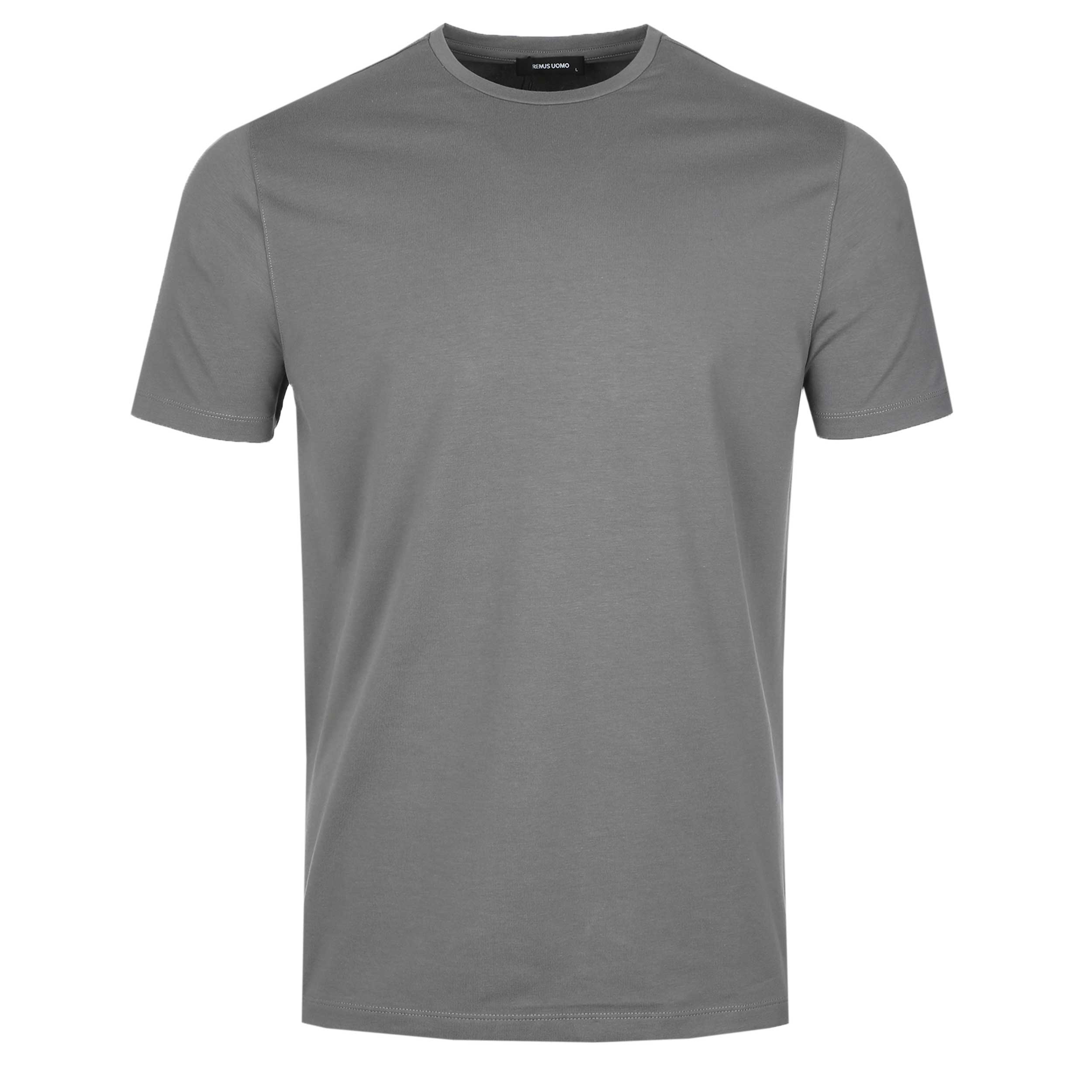 Remus Uomo Basic Crew Neck T-Shirt in Mid Grey