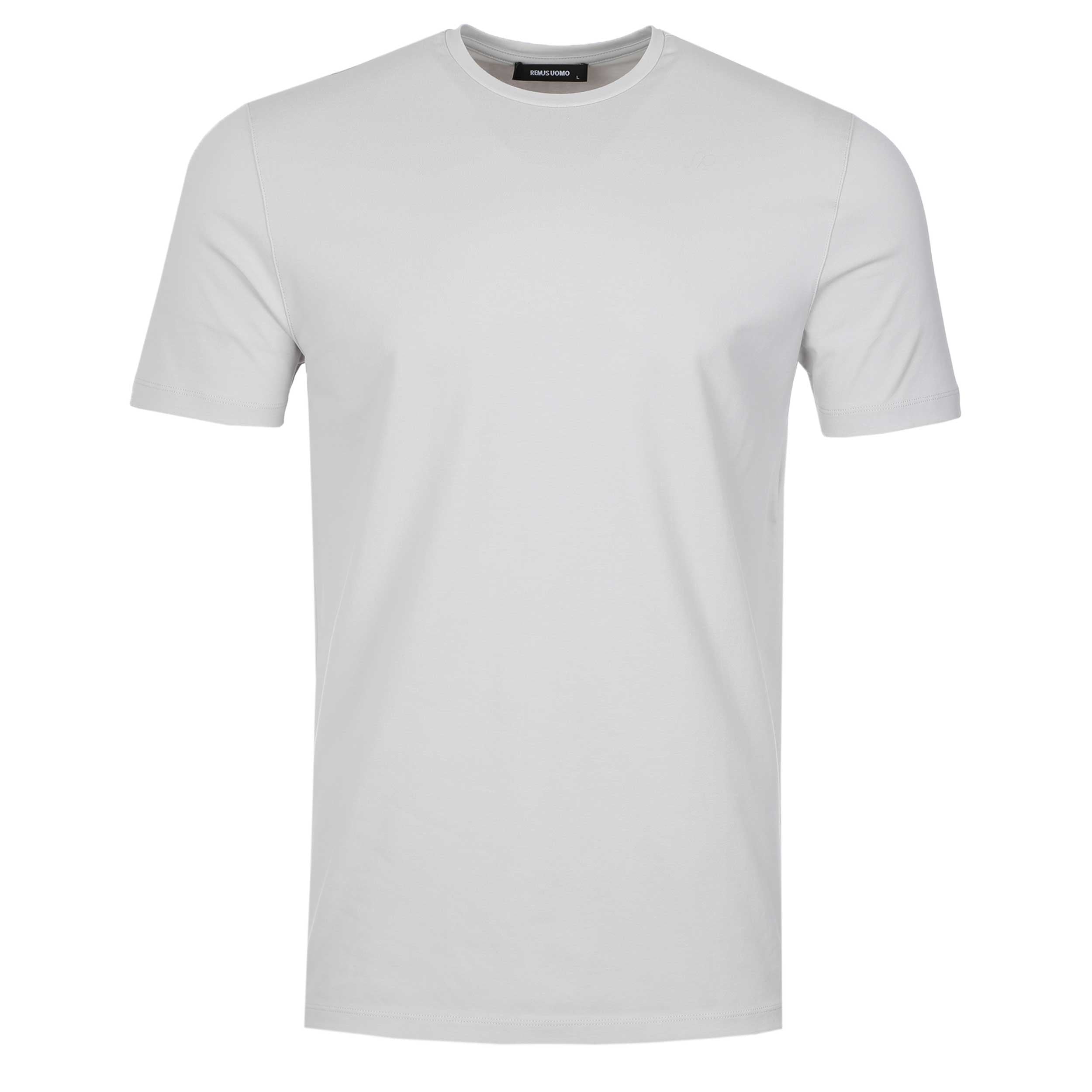 Remus Uomo Basic Crew Neck T-Shirt in Silver Grey