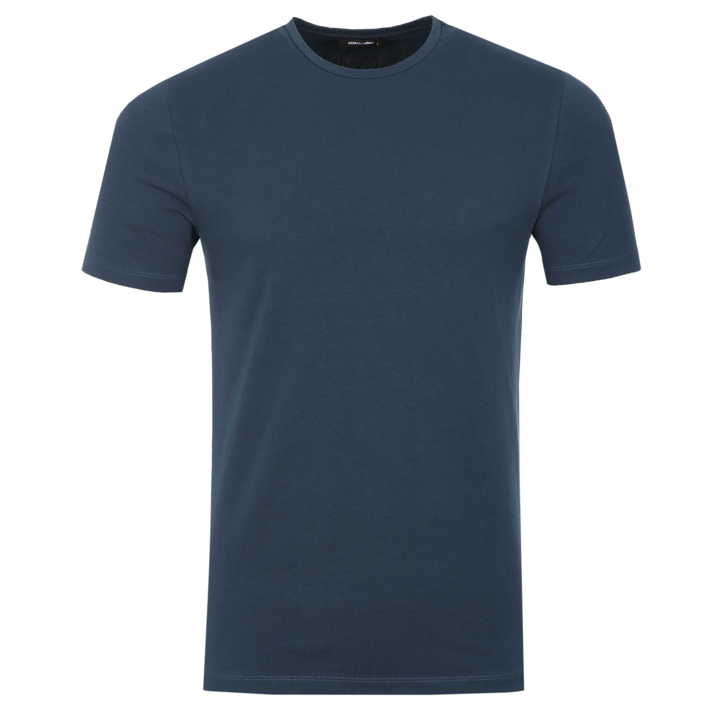 Remus Uomo Basic Crew Neck T-Shirt in Teal Blue