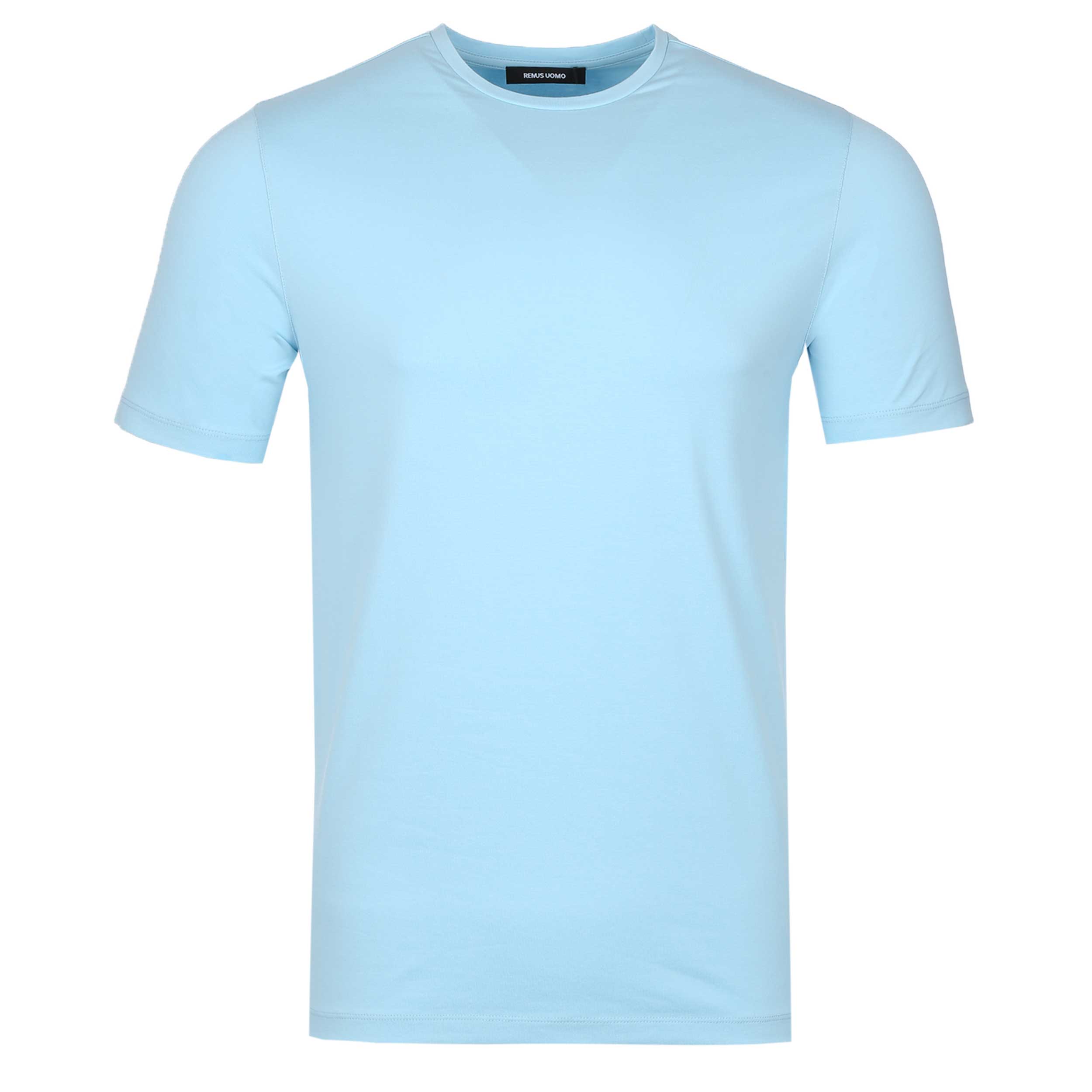 Remus Uomo Basic Crew Neck T Shirt in Sky Blue