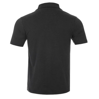Remus Uomo Basic Tencel Cotton Polo Shirt in Black Back