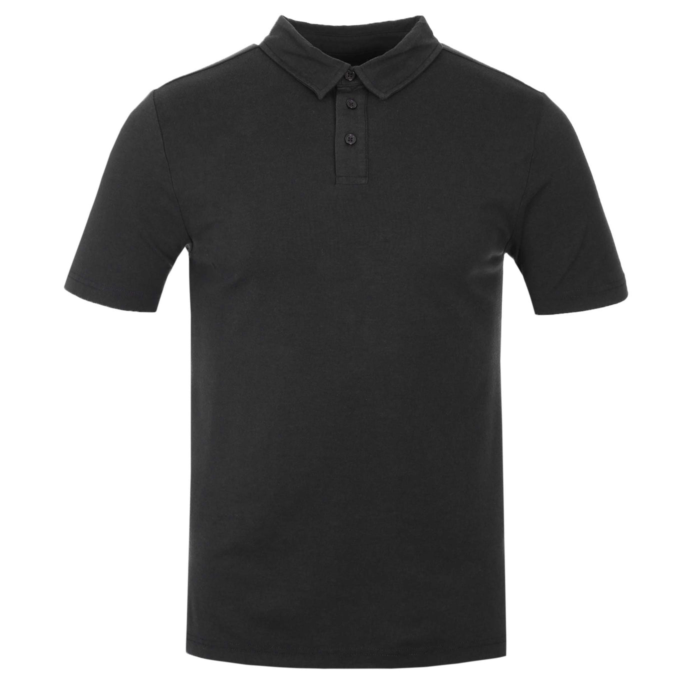 Remus Uomo Basic Tencel Cotton Polo Shirt in Black