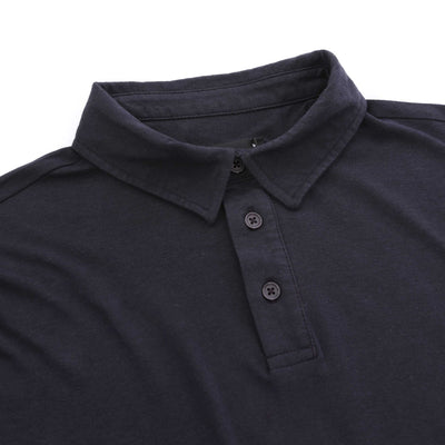 Remus Uomo Basic Tencel Cotton Polo Shirt in Navy Collar