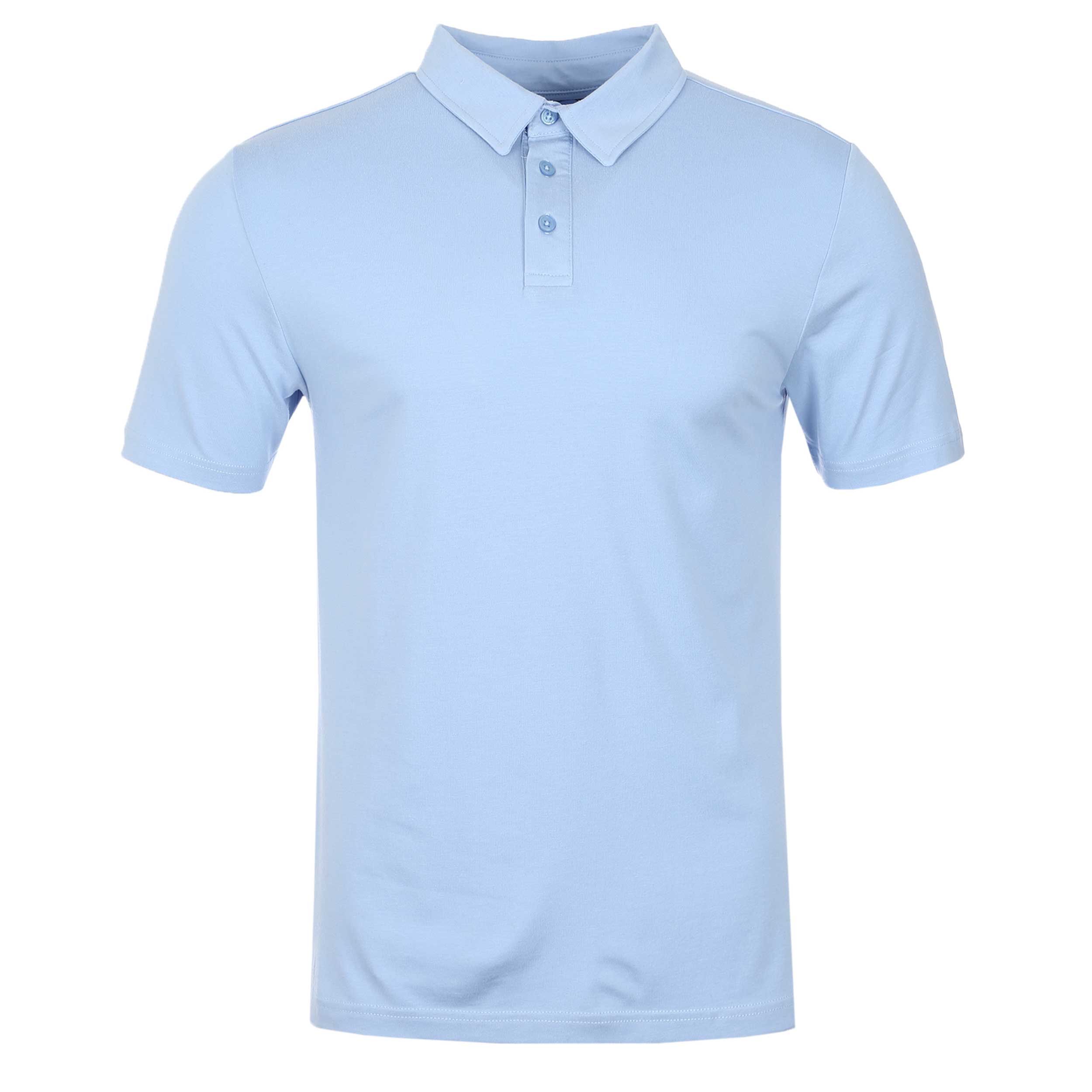 Remus Uomo Basic Tencel Cotton Polo Shirt in Sky Blue