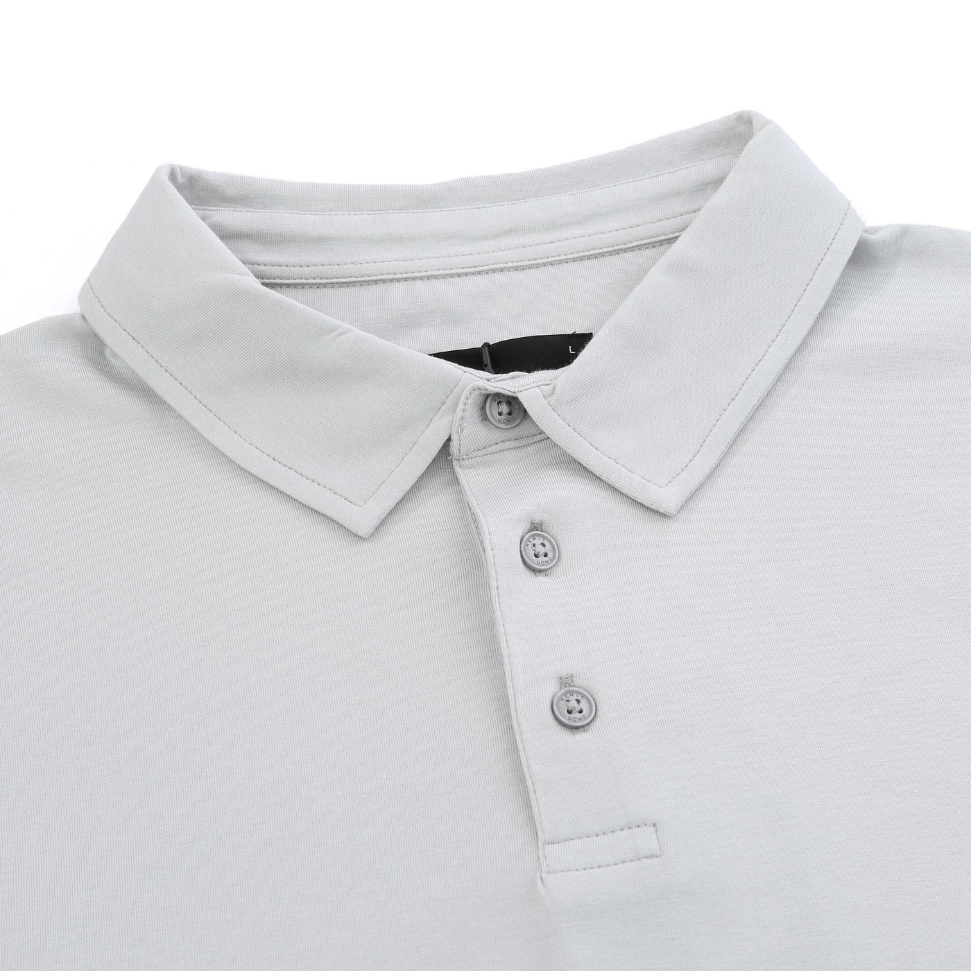 Remus Uomo Basic Tencel Cotton Polo Shirt in Stone Placket