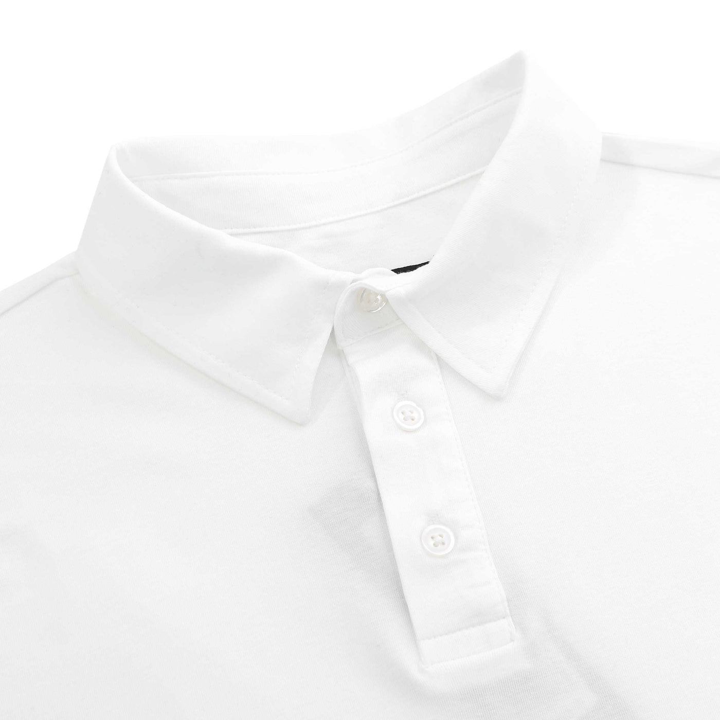 Remus Uomo Basic Tencel Cotton Polo Shirt in White Collar