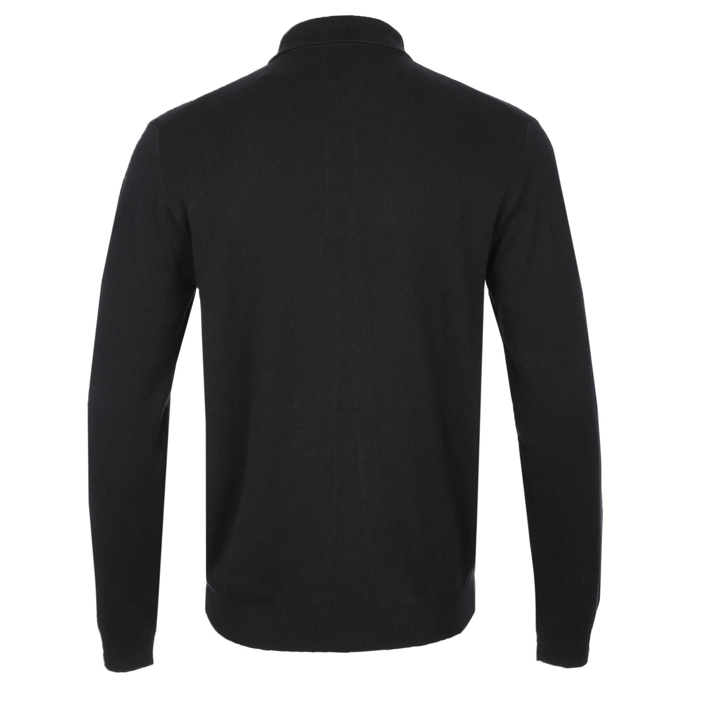 Remus Uomo Chunky 3 Button Polo Knitwear in Black Back