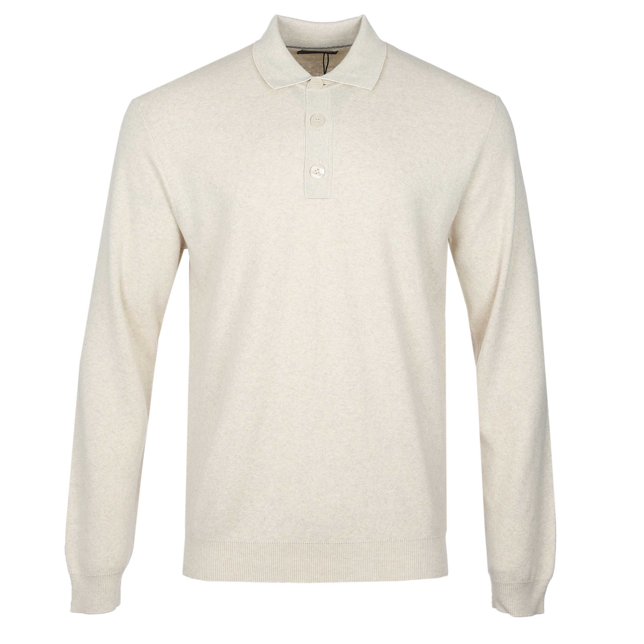 Remus Uomo Chunky 3 Button Polo Knitwear in Winter White