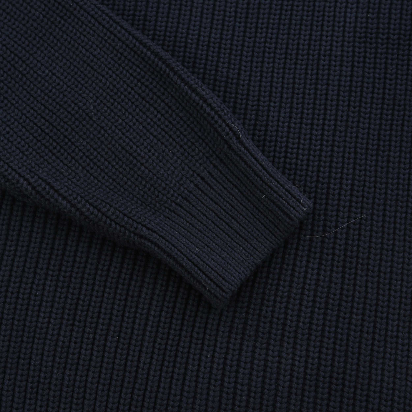 Remus Uomo Chunky Quarter Zip Knitwear in Navy Cuff