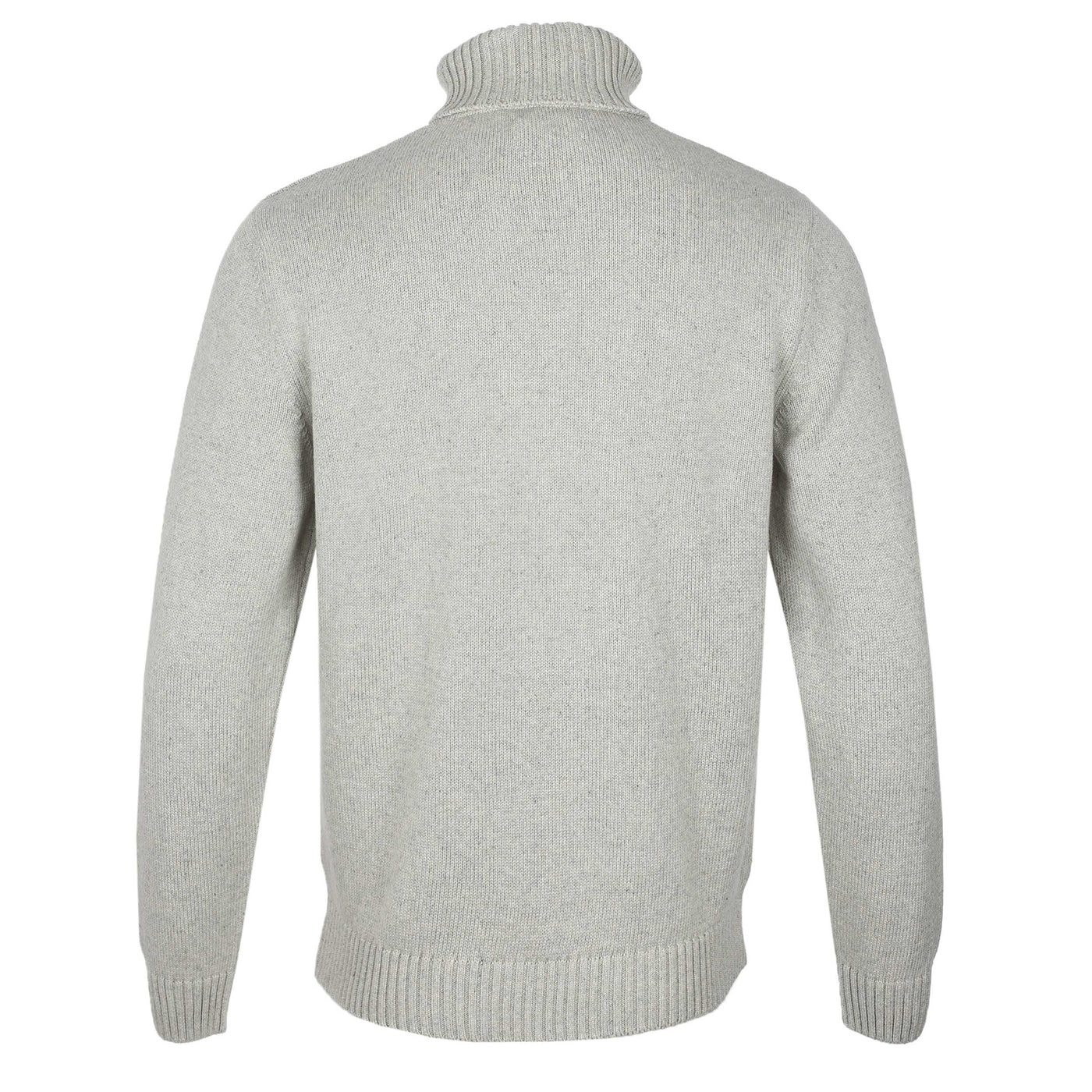 Remus Uomo Chunky Roll Neck Knitwear in Stone Back