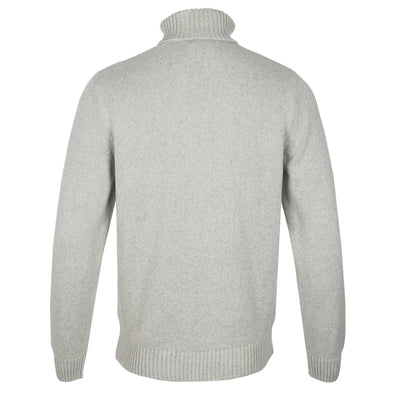 Remus Uomo Chunky Roll Neck Knitwear in Stone Back