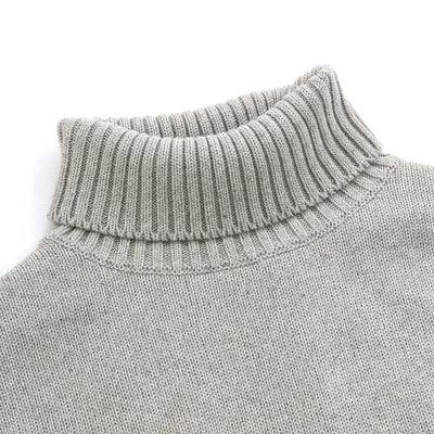Remus Uomo Chunky Roll Neck Knitwear in Stone Neck