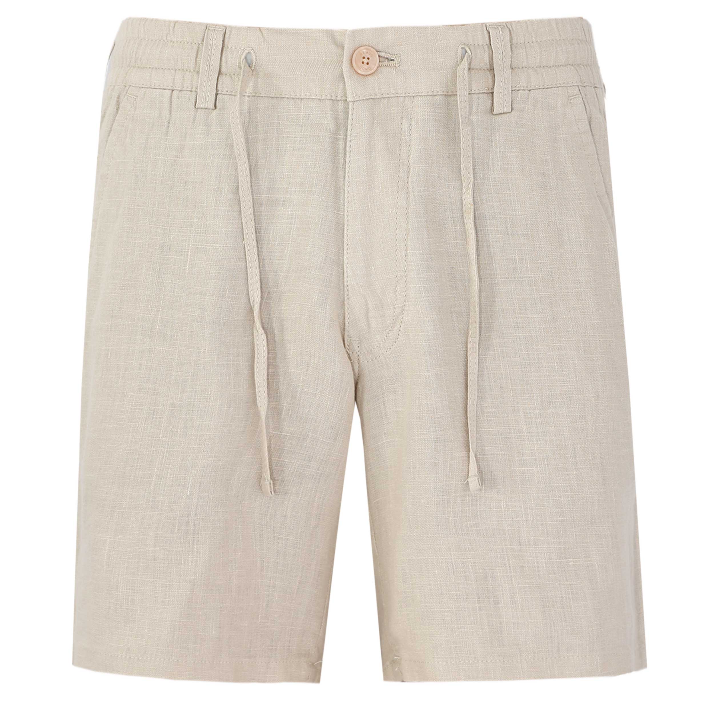 Remus Uomo Elio Linen Short in Beige