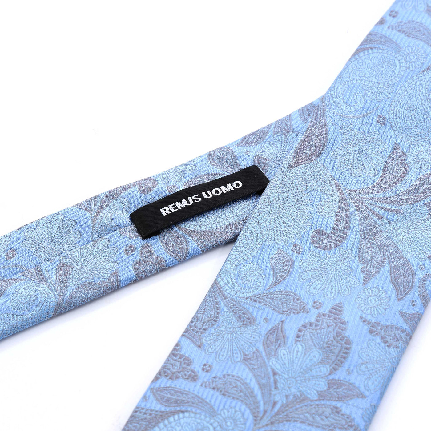 Remus Uomo Floral Tie & Hank Set in Sky Blue Logo Tab