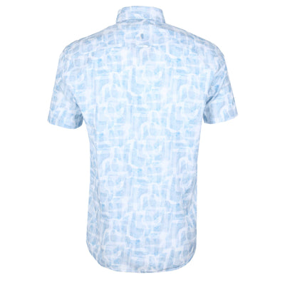 Remus Uomo Geometric Design SS Shirt in Sky Blue Back