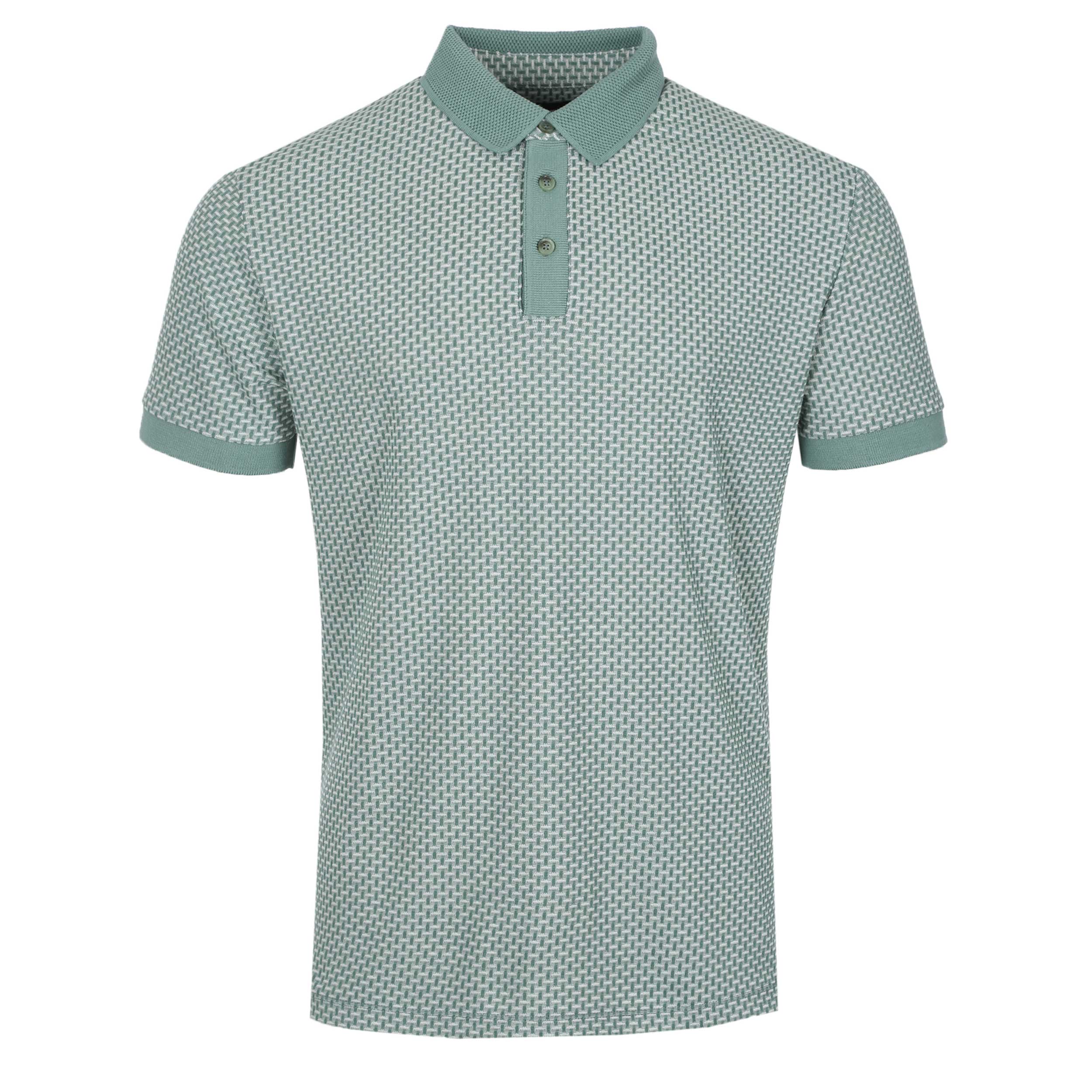 Remus Uomo Jacquard Polo Shirt in Green