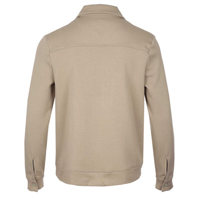 Remus Uomo Jersey Zip Through Sweatshirt in Beige Back