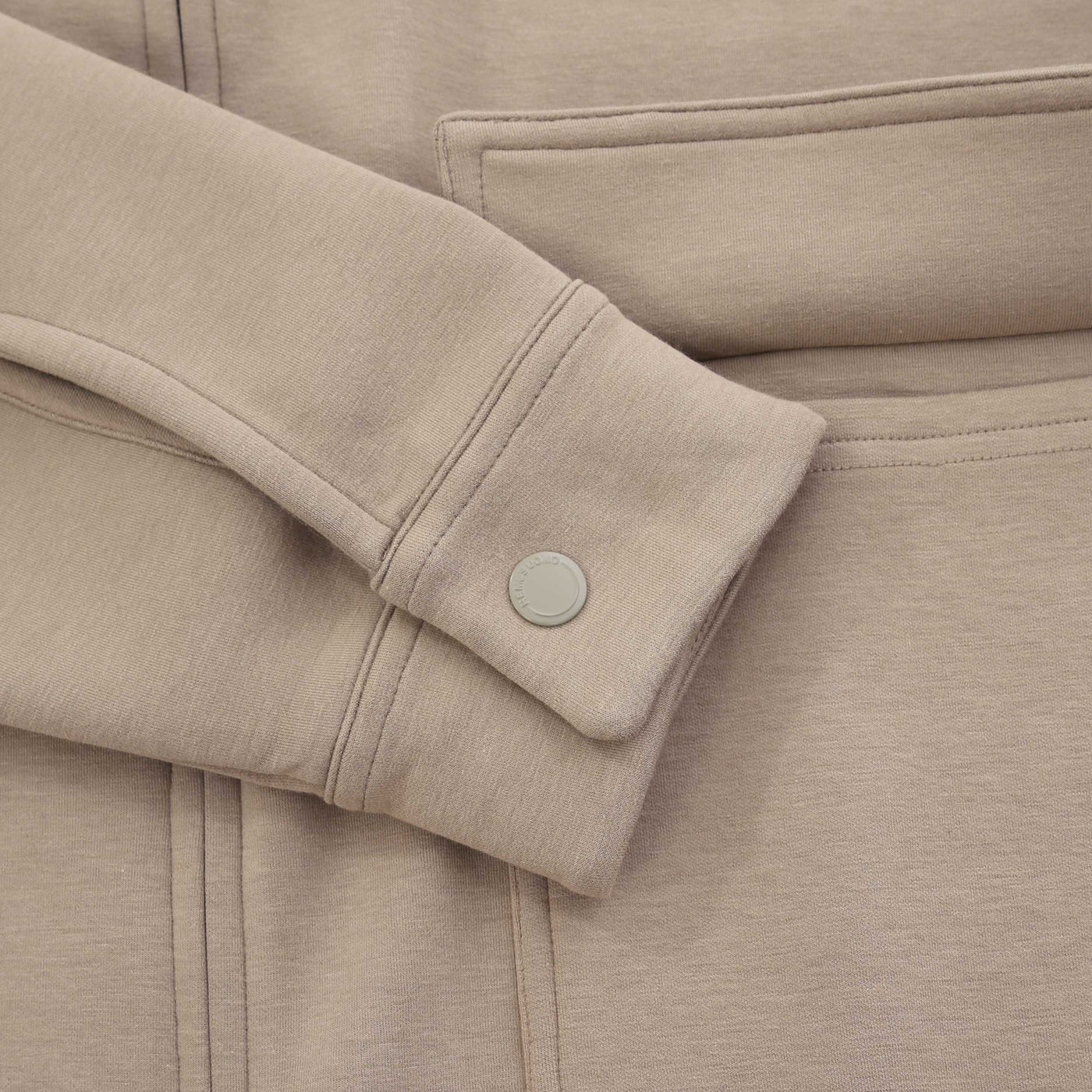 Remus Uomo Jersey Zip Through Sweatshirt in Beige Cuff