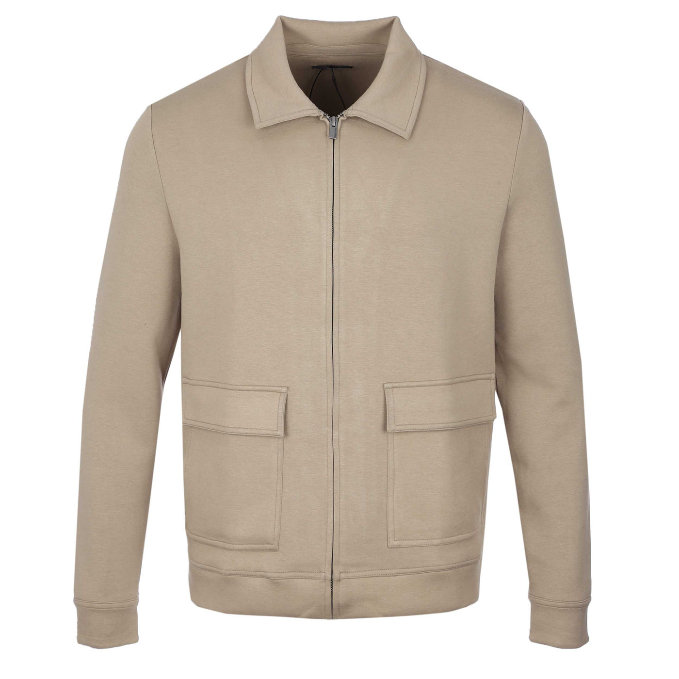 Remus Uomo Jersey Zip Through Sweatshirt in Beige