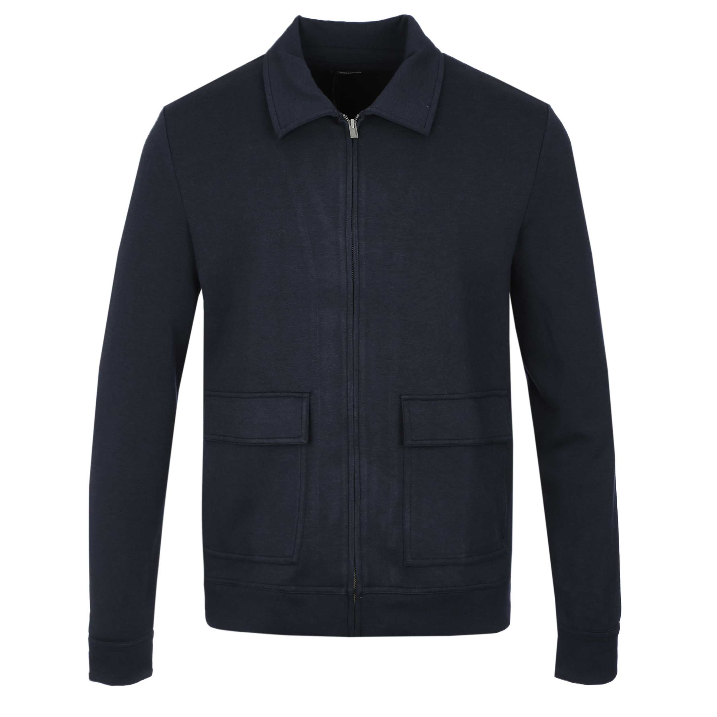 Remus Uomo Jersey Zip Through Sweatshirt in Navy
