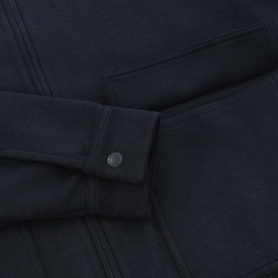 Remus Uomo Jersey Zip Through Sweatshirt in Navy Cuff