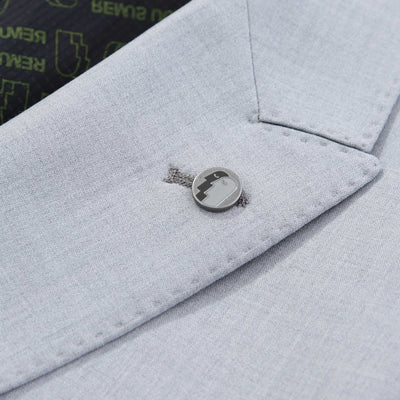 Remus Uomo Massa Jacket in Grey Lapel Badge