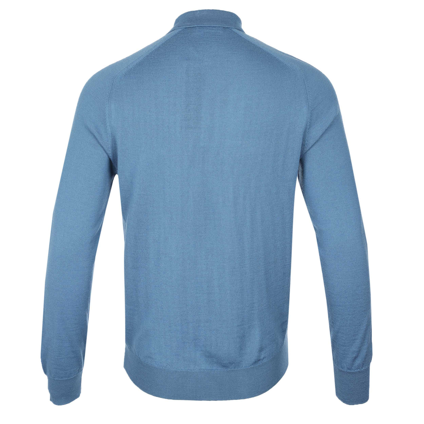 Remus Uomo Micro Grid Knitted Polo in Blue Back