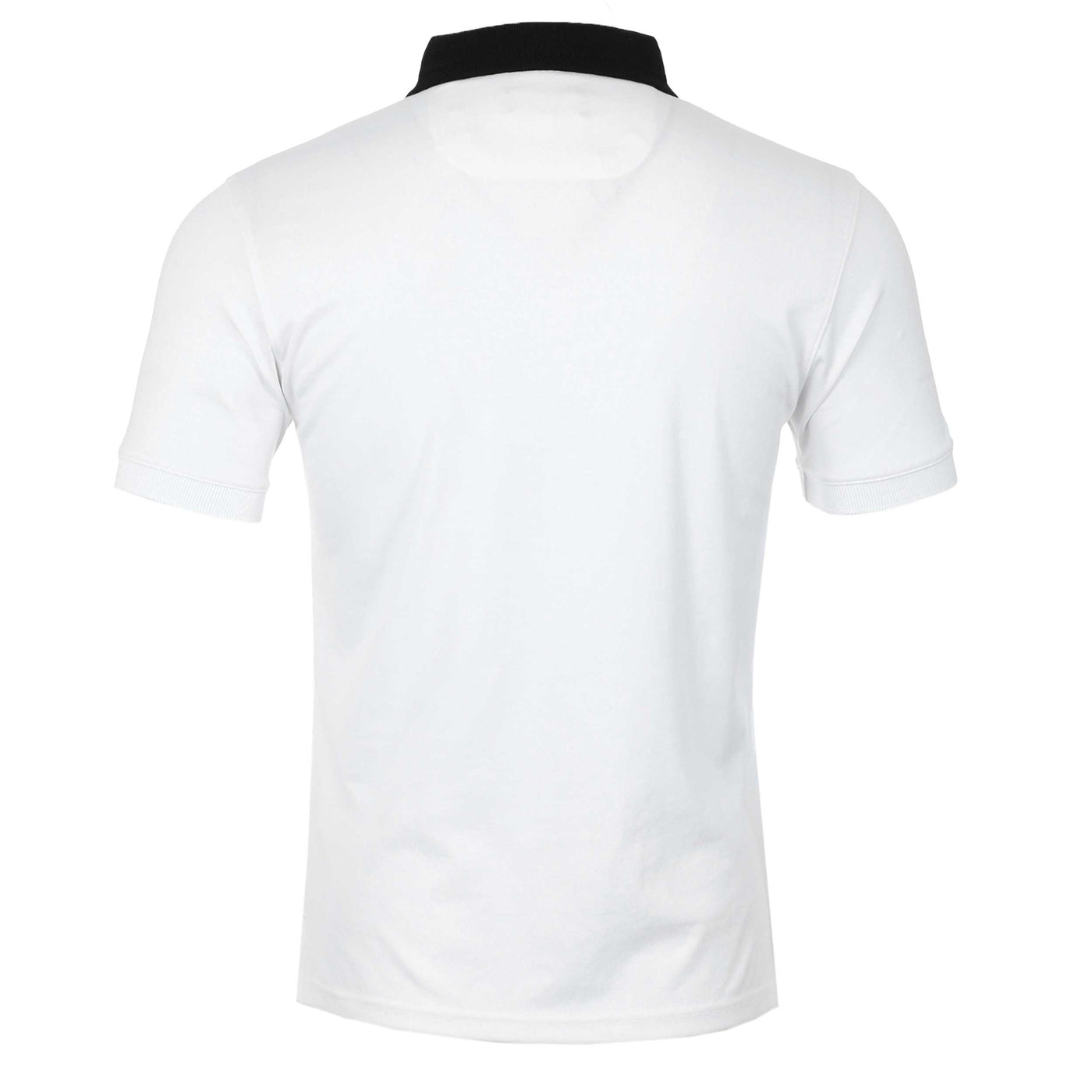 Remus Uomo Micro Pique Contrast Collar Polo Shirt in White Back