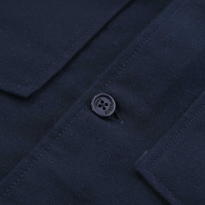 Remus Uomo Moleskin Overshirt in Navy Button