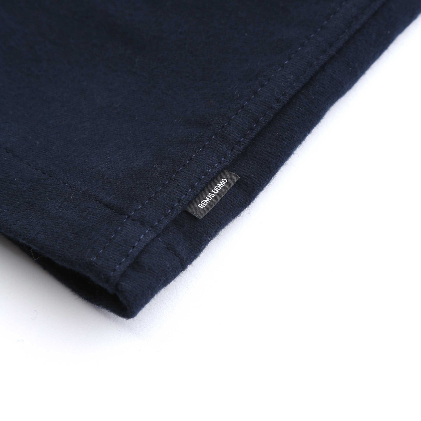 Remus Uomo Moleskin Overshirt in Navy Logo Tab