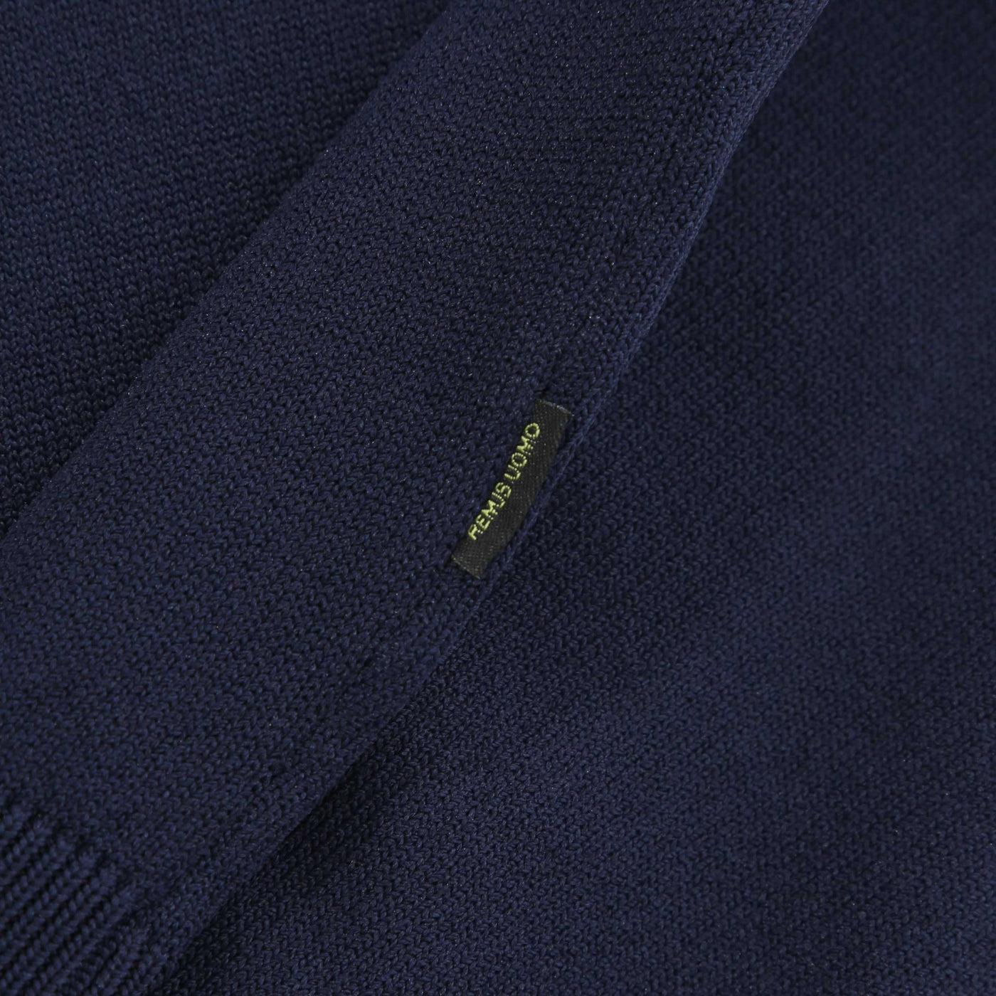 Remus Uomo Open Collar Polo Shirt in Navy Logo Tab