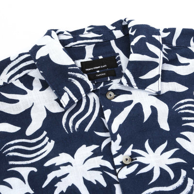 Remus Uomo Paolo Beach SS Shirt in Navy Collar