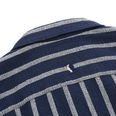 Remus Uomo Paolo Chalk Stripe SS Shirt in Navy Nape Logo