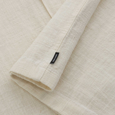 Remus Uomo Paolo Linen SS Shirt in Beige Logo Tab