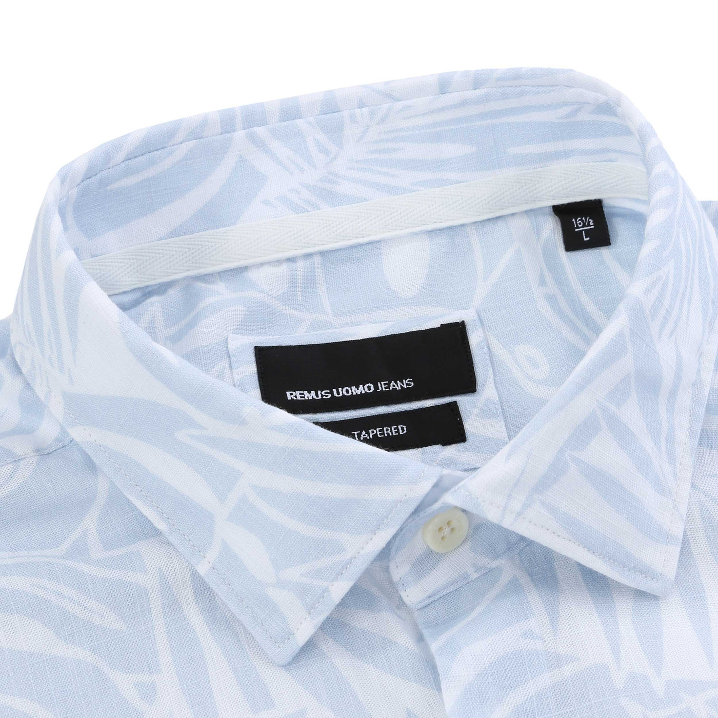 Remus Uomo Parker Floral Print Shirt in Sky Blue