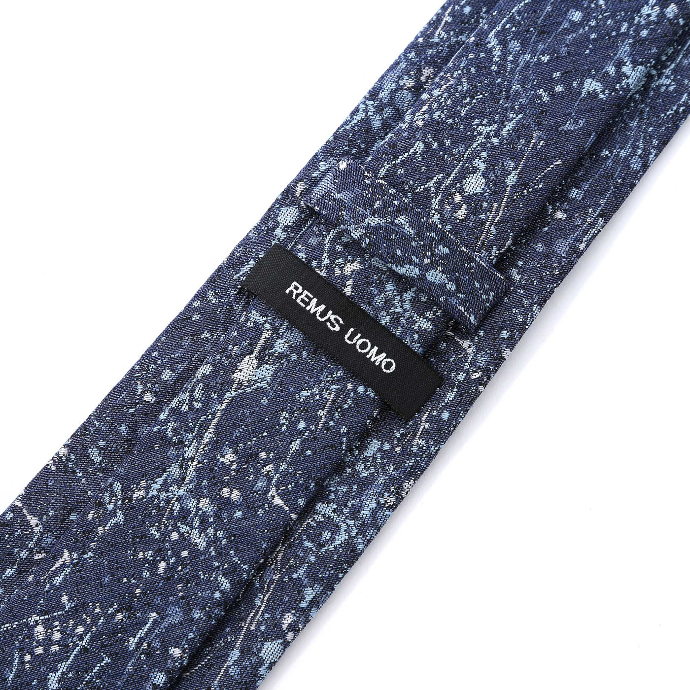 Remus Uomo Splatter Tie & Hank Set in Navy Back