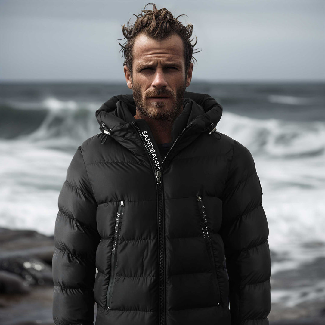 Sandbanks Ravine Mid Puffer Jacket in Black Sandbanks – Norton