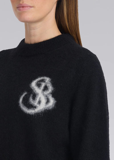 Sandbanks Alpaca Blend SB Intarsia Ladies Jumper in Black Logo