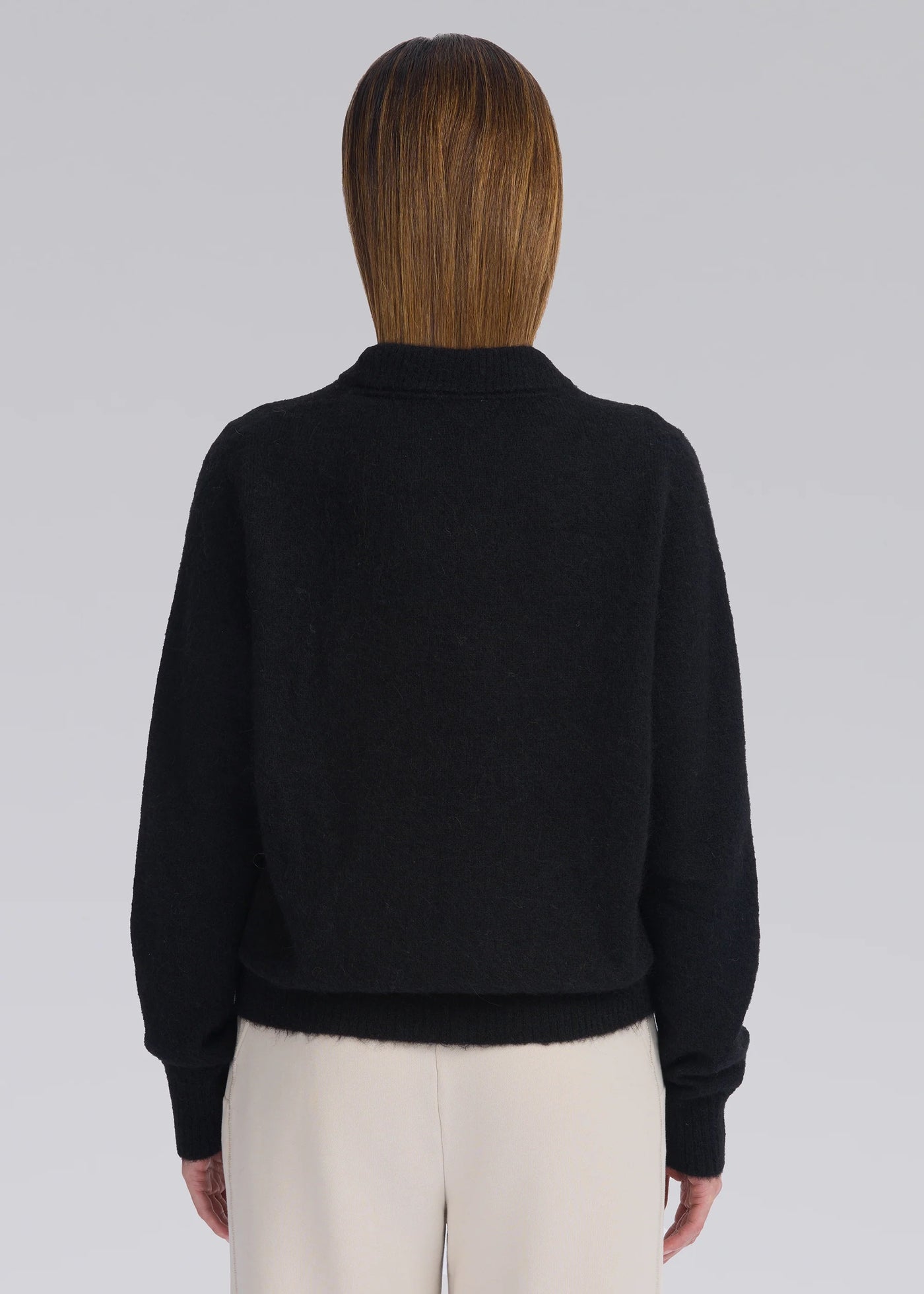 Sandbanks Alpaca Blend SB Intarsia Ladies Jumper in Black Model Back