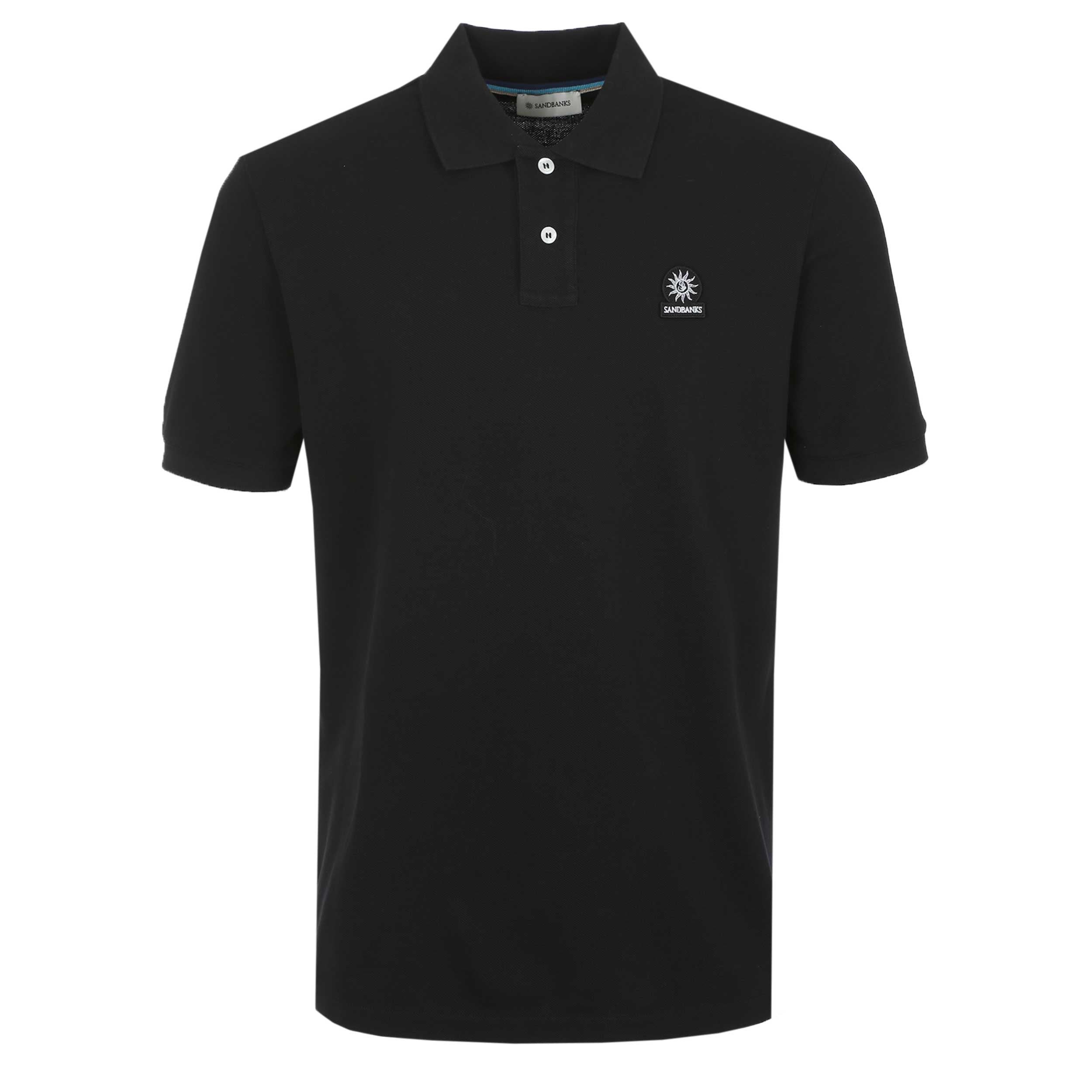 Sandbanks Badge Logo Polo Shirt in Black