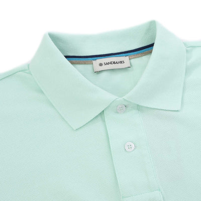 Sandbanks Badge Logo Polo Shirt in Mint Collar