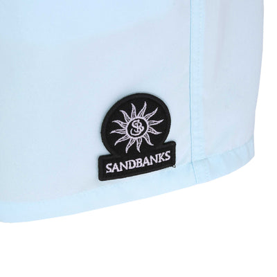 Sandbanks Badge Logo Swim Shorts in Crystal Blue Logo