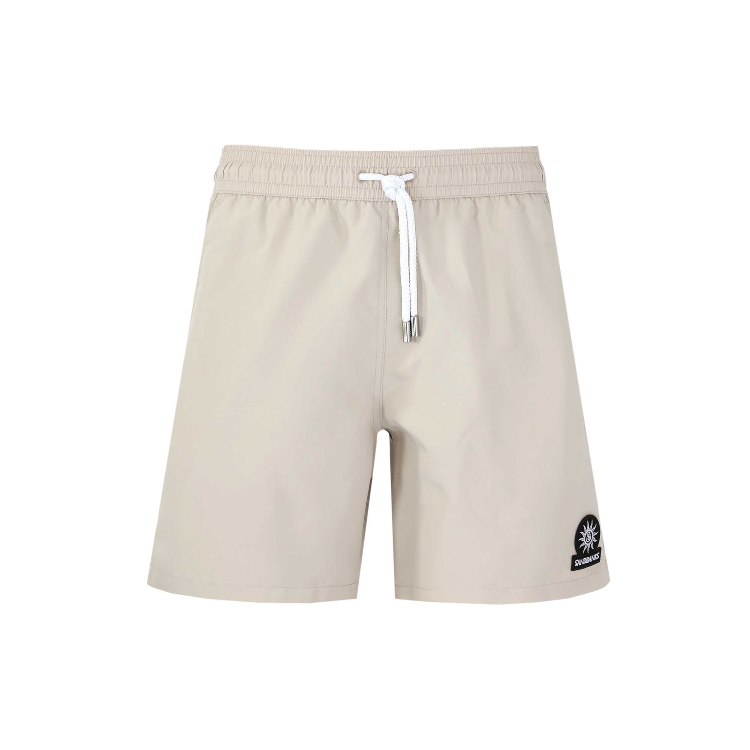 Sandbanks Badge Logo Swim Shorts in Stone