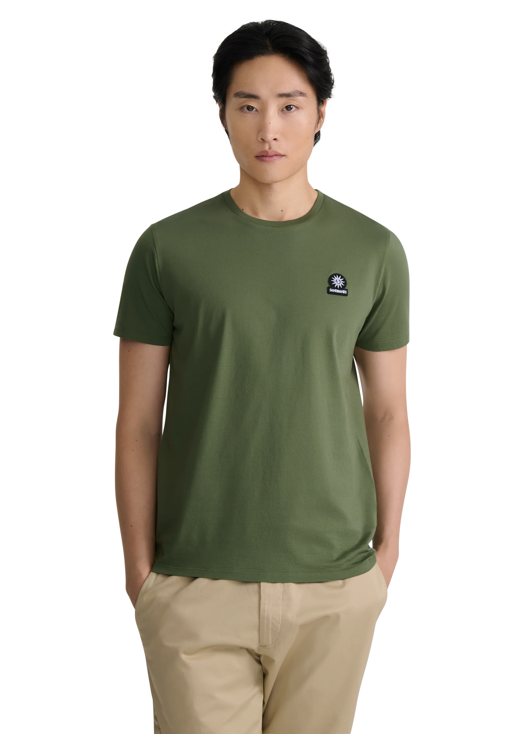 Sandbanks Badge Logo T Shirt in Olive