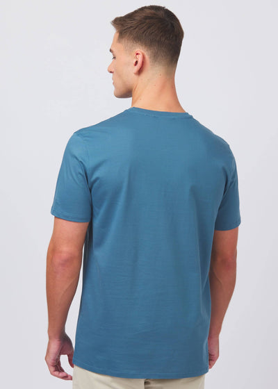 Sandbanks Badge Logo T Shirt in Teal Model 2
