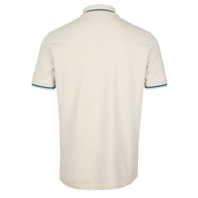 Sandbanks Badge Logo Tipped Polo Shirt in Stone Back