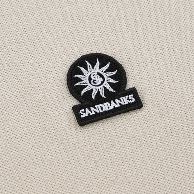  Sandbanks Badge Logo Tipped Polo Shirt in Stone Logo