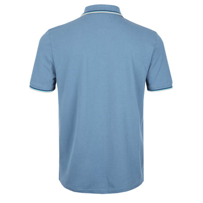Sandbanks Badge Logo Tipped Polo Shirt in Teal Back